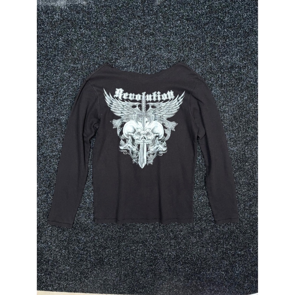 Revolution Bike Week 2010 Daytona Beach Skull Lightning Thermal Shirt Black L